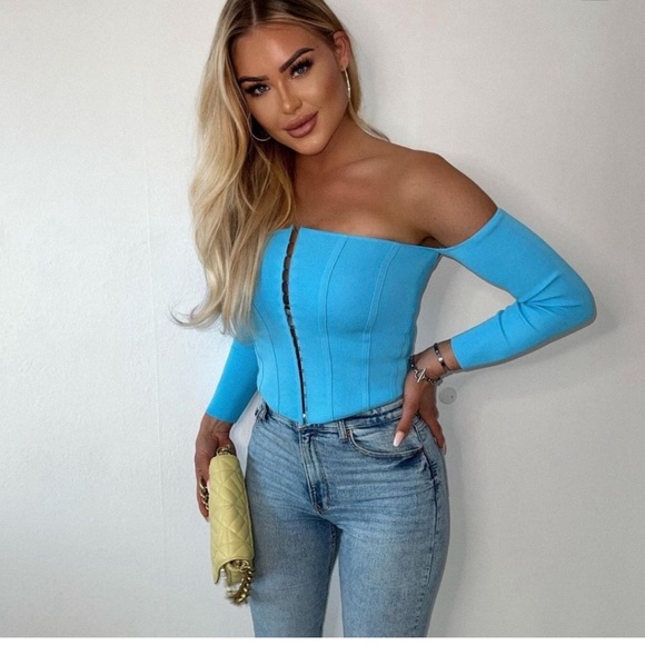 Zara Stylish Blue‎ Long Sleeve Top - Picture 3 of 9